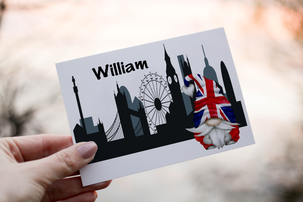 UK Gnome London Skyline Card, London Skyline Card